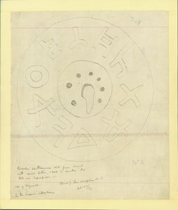 Dalle en terre cuite circulaire de Moab de la 2e collection de Shapira, 1873